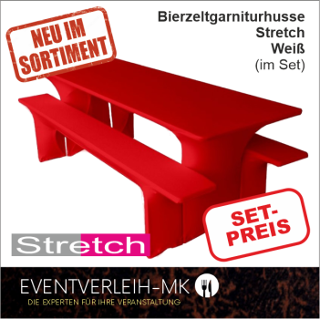 Bierzeltgarniturhusse - Stretch (Set) - rot - INKL. REINIGUNG