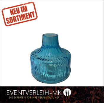 Glasvase, blau inkl. Spülservice