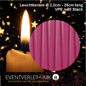 Leuchtkerze - fuchsia - VERKAUFSARTIKEL
