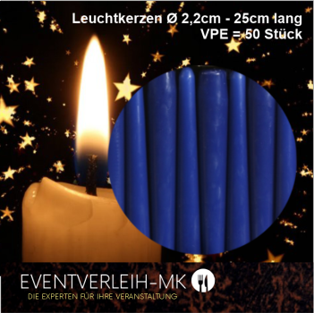 Leuchtkerze - dunkelblau - VERKAUFSARTIKEL