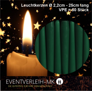 Leuchtkerze - dunkelgrün - VERKAUFSARTIKEL