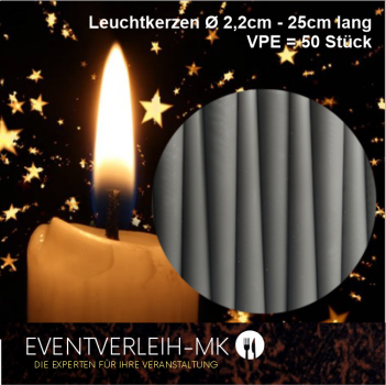 Leuchtkerze - grau - VERKAUFSARTIKEL