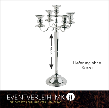 Kerzenleuchter 5-armig - Höhe 56cm - Versilbert