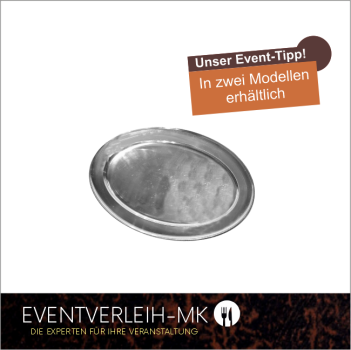 Edelstahlplatte 29,5 x 45cm - Oval