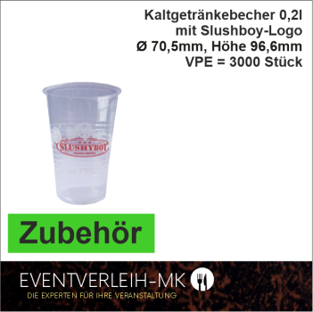 Zubehör - Kaltgetränkebecher 0,2l - 3.000 Stck. VERKAUFSWARE