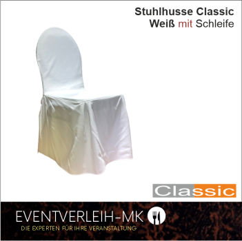 Stuhlhusse mit Schleife - weiß - inkl. Reinigung und Bügeln