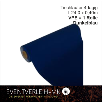 Tischläufer aus 4-lagigem Tissue blau - VERKAUFSARTIKEL