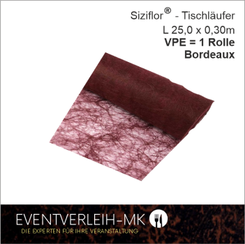 Siziflor Tischband auf Rolle - bordeaux - VERKAUFSARTIKEL