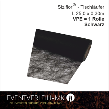 Siziflor Tischband auf Rolle - schwarz - VERKAUFSARTIKEL