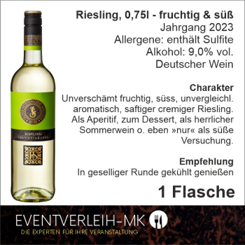 Riesling, 0,75l - fruchtig & süß