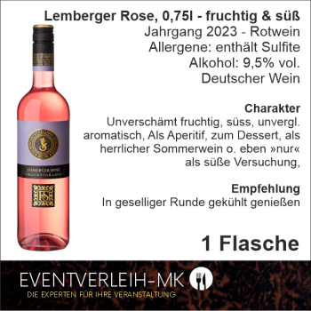 Lemberger Rose, 0,75l - fruchtig & süß
