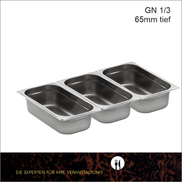 1/3 GN** Behälter 2,5l - 65mm tief - EDELSTAHL 18/10