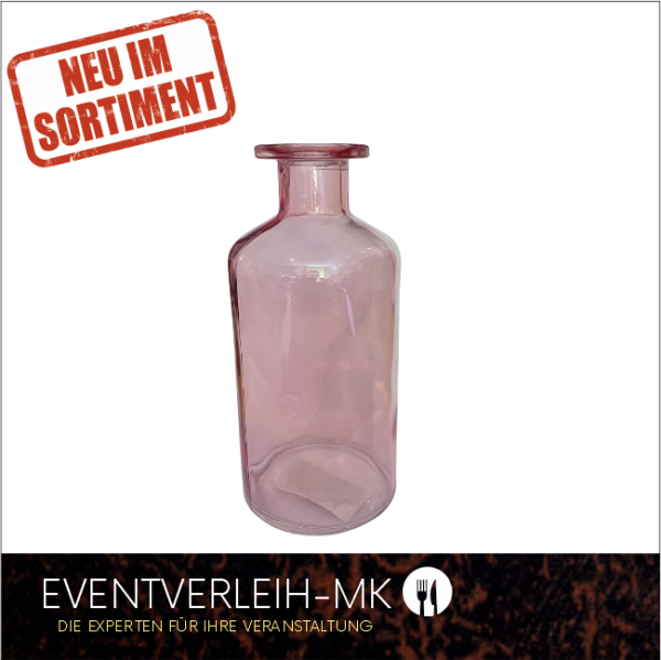 Glasvase, rosa inkl. Spülservice