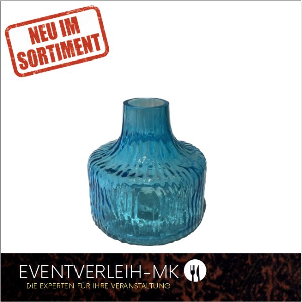 Glasvase, blau inkl. Spülservice
