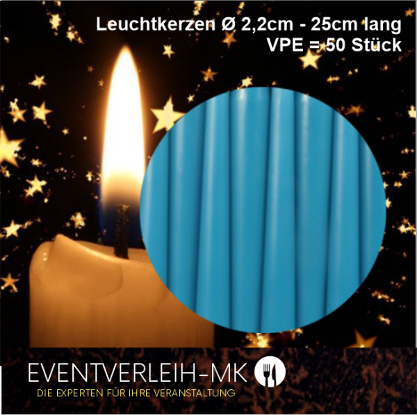 Leuchtkerze - türkis - VERKAUFSARTIKEL