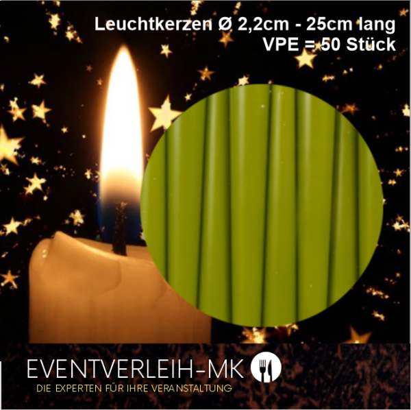 Leuchtkerze - olivegrün - VERKAUFSARTIKEL