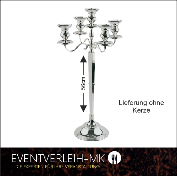 Kerzenleuchter 5-armig - Höhe 56cm - Versilbert