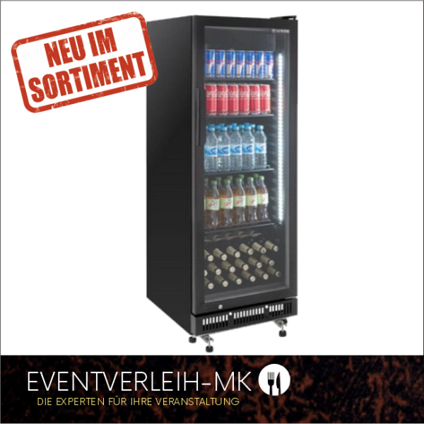 Flaschenkühlschrank mit Glastür - schwarz