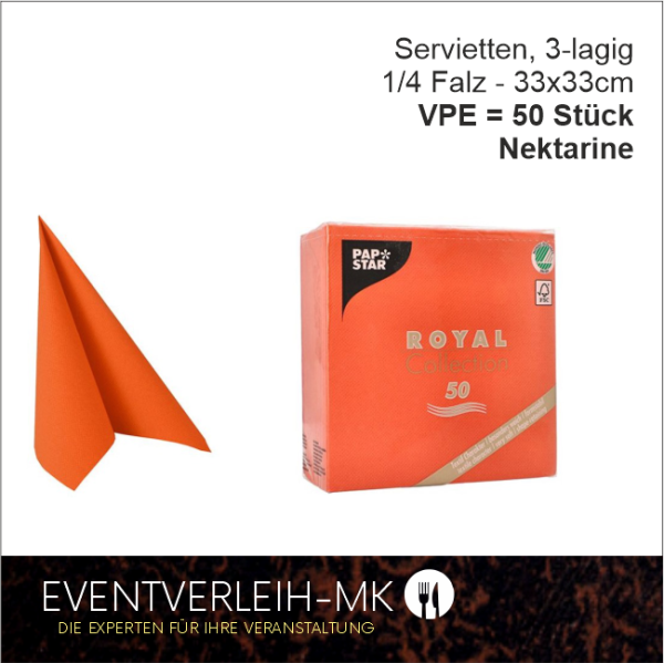 Serviette, 3-lagig 1/4 Falz - nektarinen - VERKAUFSARTIKEL