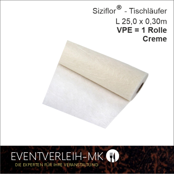 Siziflor Tischband auf Rolle - creme - VERKAUFSARTIKEL