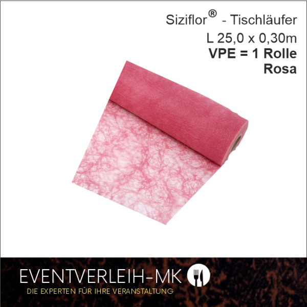 Siziflor Tischband auf Rolle - rosa - VERKAUFSARTIKEL