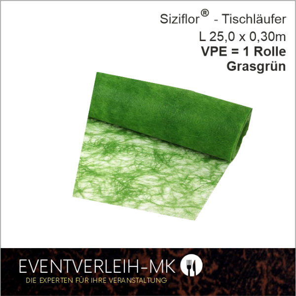 Siziflor Tischband auf Rolle - grasgrün - VERKAUFSARTIKEL