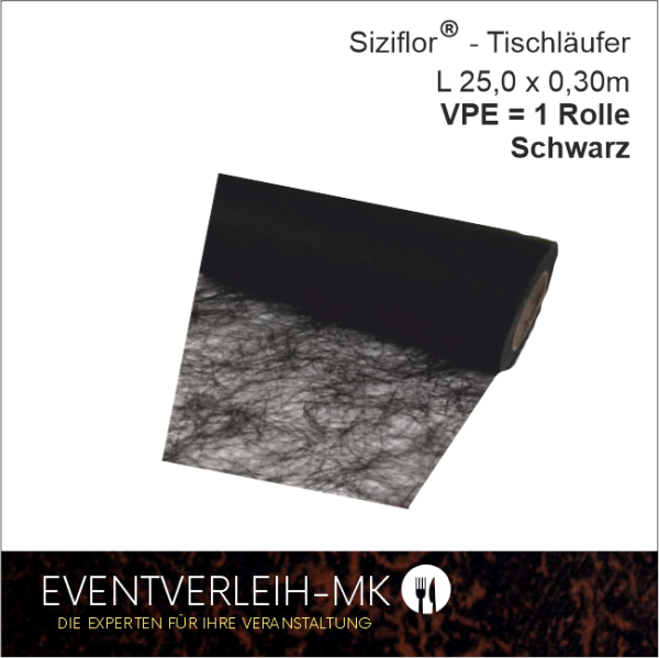 Siziflor Tischband auf Rolle - schwarz - VERKAUFSARTIKEL