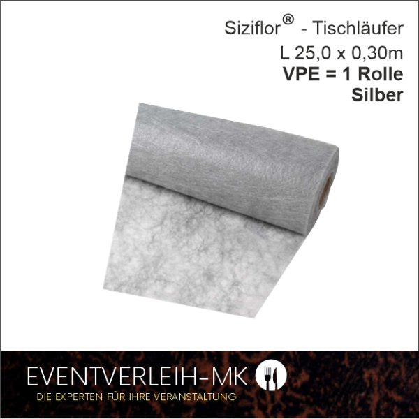 Siziflor Tischband auf Rolle - silber - VERKAUFSARTIKEL