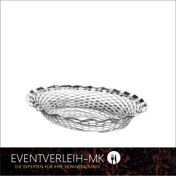 Brotkorb oval, silber - Edelstahl