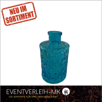 Glasvase, blau inkl. Spülservice