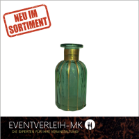 Glasvase, saphiergrün mit goldstreifen inkl. Spülservice