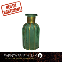 Glasvase, saphiergrün mit goldstreifen inkl. Spülservice