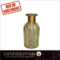 Glasvase, klar mit goldstreifen inkl. Spülservice