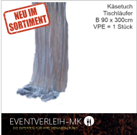 Käsetuch  - Tischläufer, Boho, rustikal, 90 x 300 cm, hellblau