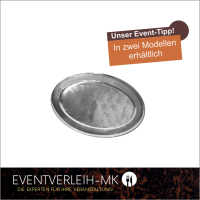 Edelstahlplatte 29,5 x 45cm - Oval