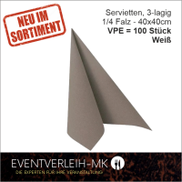 Serviette, 3-lagig 1/4 Falz - grau - VERKAUFSARTIKEL