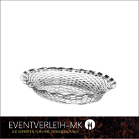Brotkorb oval, silber - Edelstahl