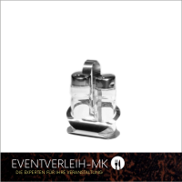 Salz-/Pfeffer Menage - Glas mit Edelstahl